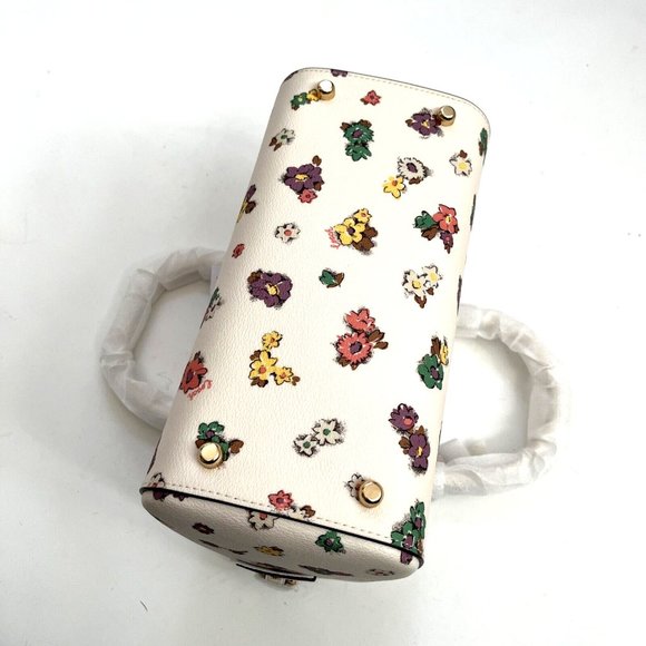 NWT $350 Original COACH Rowan Satchel Spaced Floral Field Print Off White CA229 - Picture 10 of 14